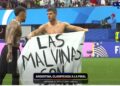 “Las Malvinas son argentinas”, la bandera que colocaron los jugadores en la cancha tras el pase a la final