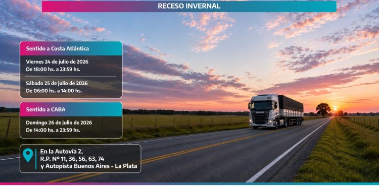 Restricción de tránsito pesado por Receso Invernal